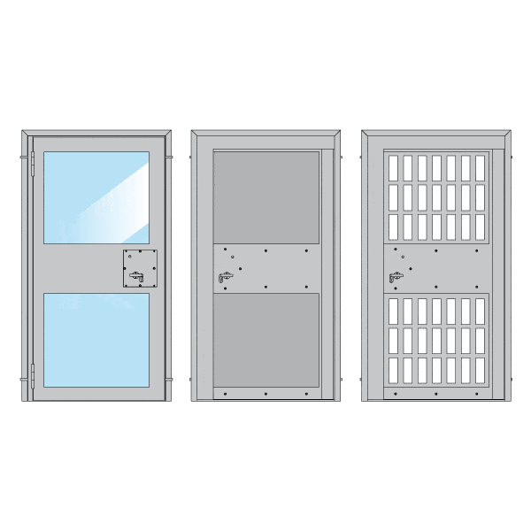 Prison Door, Single or Double | AE20 P0-P1 | Solid, Glazed or Barred technical